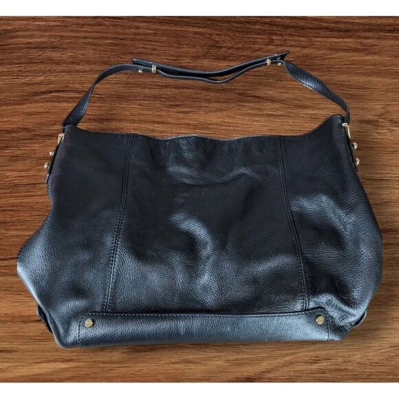 Vince Camuto Black 100% Leather Large Hobo Purse Handbag Carry All 13x11‎ - Picture 7 of 7